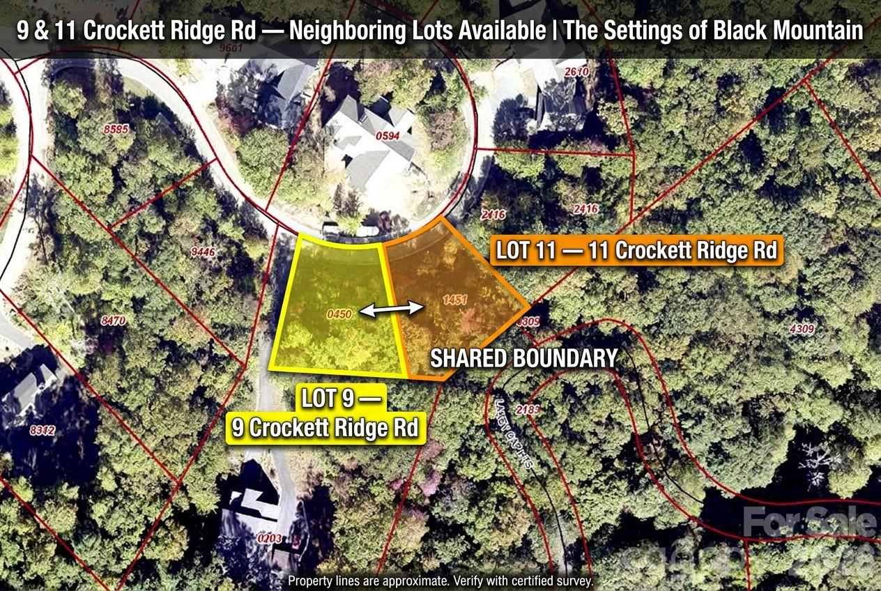 Shared boundary with 11 Crockett Ridge (.20 acre parcel available for purchase) - 9 Crockett Ridge Road, Black Mountain