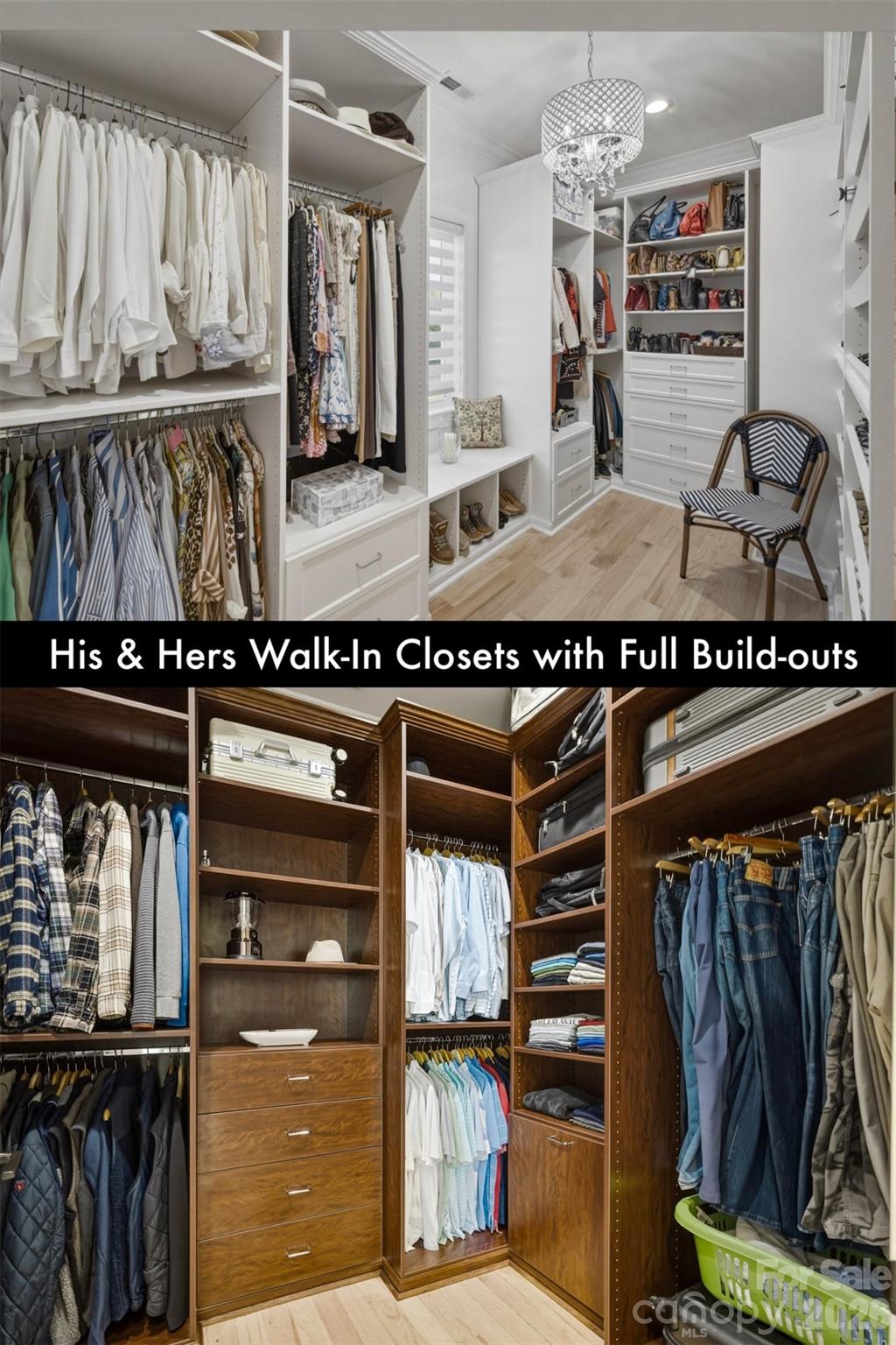 Primary Suite His & Hers walk-in closets with full build-outs. - 1506 High Valley Way, Lenoir