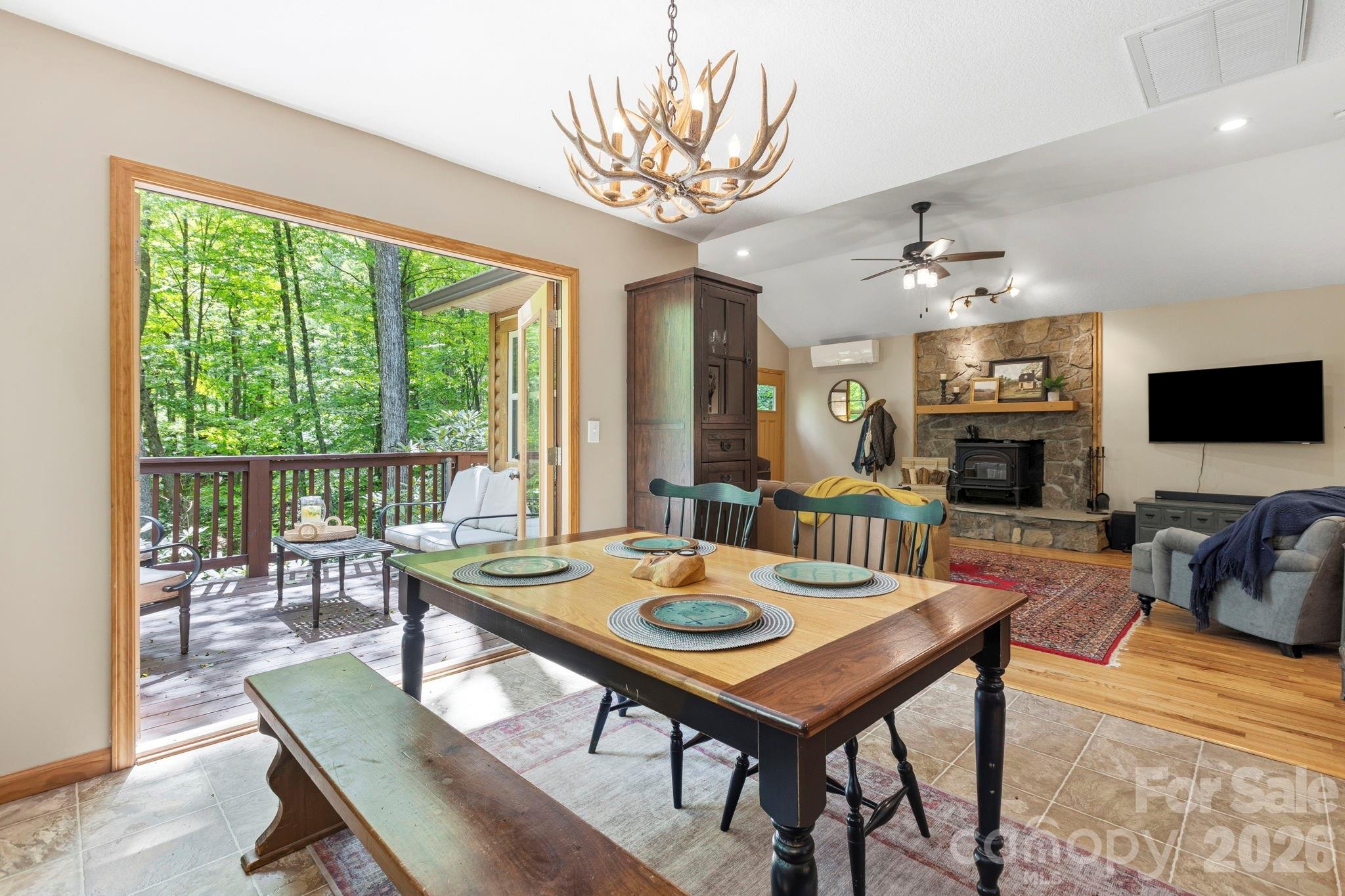 Generous Dining Area w/ double doors to deck & grilling area - 500 Winter Star Road, Burnsville