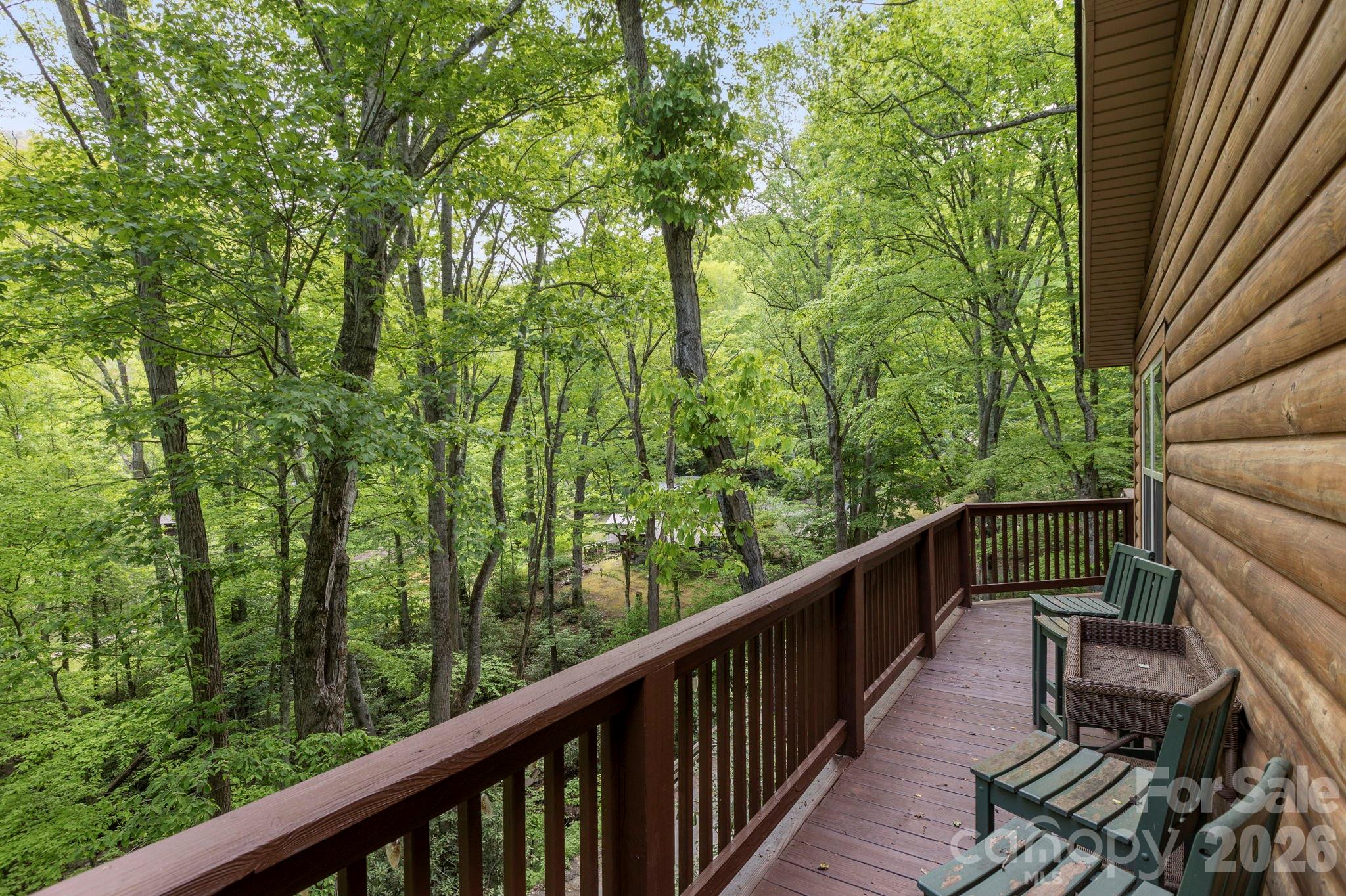 Wrap around deck at Cabin - 500 Winter Star Road, Burnsville