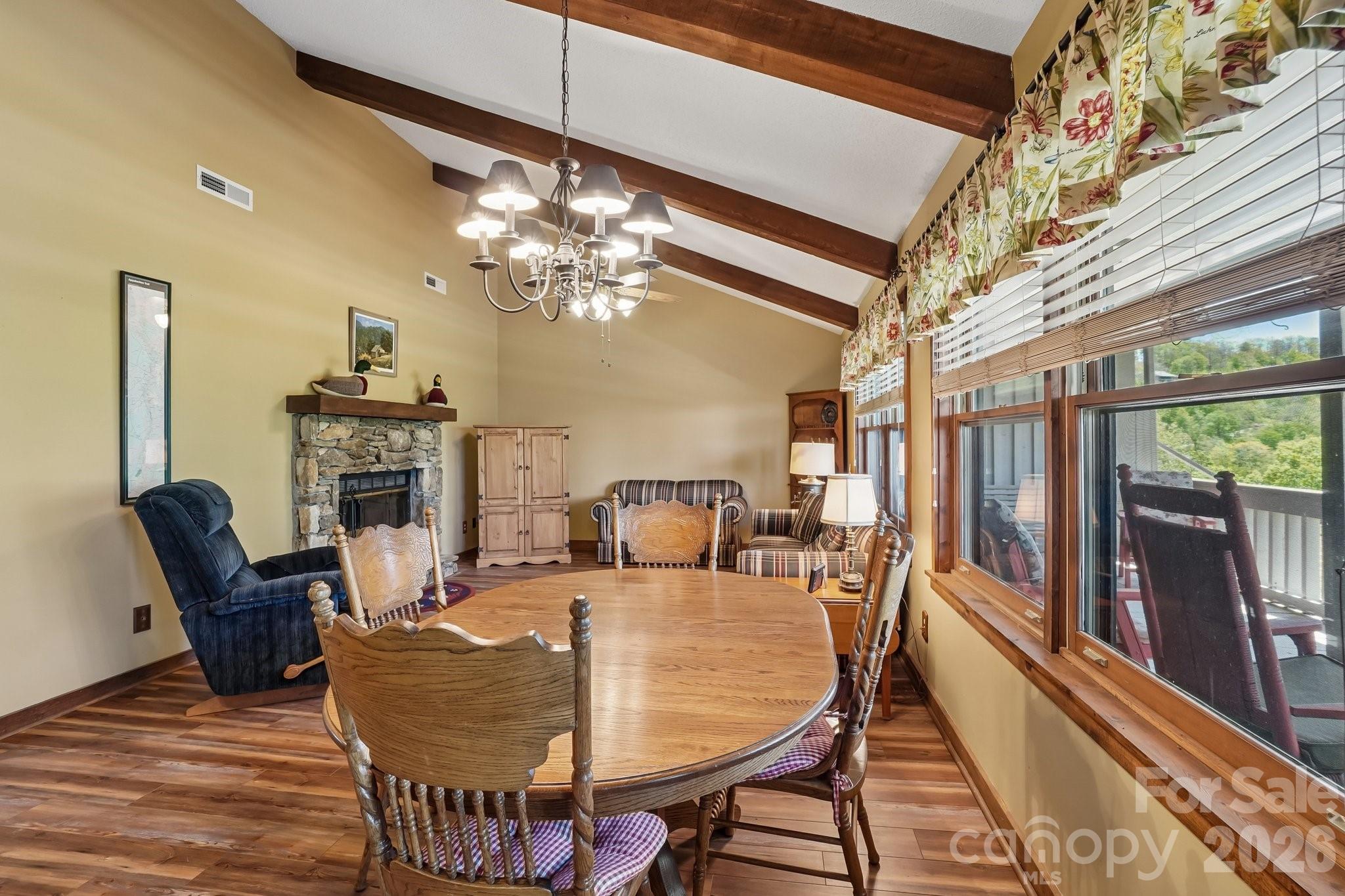 Wood Burning Fireplace and Lots of Light - 302 Eagles Nest Court S, Mars Hill