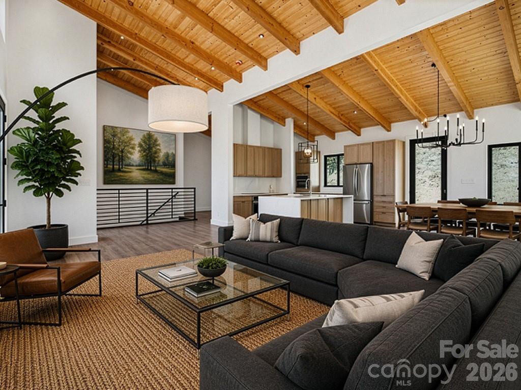 Living area - virtual staging - 102 Sandpiper Palisades Street, Hendersonville