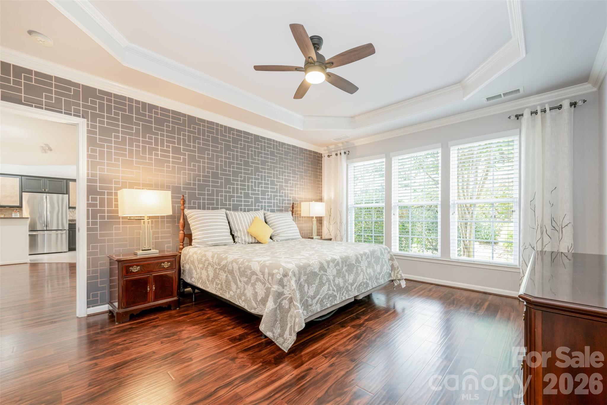 Primary Bedroom overlooks backyard - 43041 Mimosa Court, Fort Mill