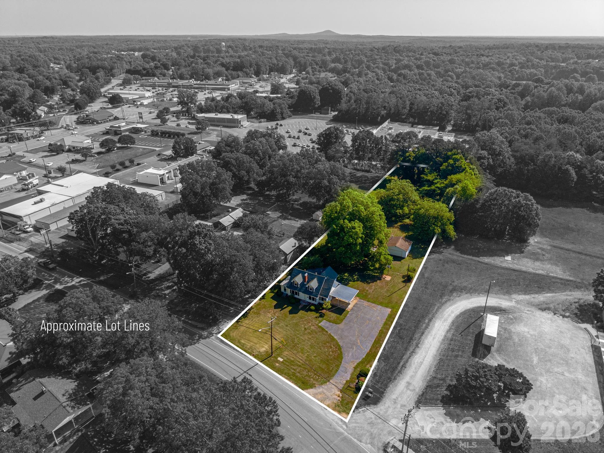 Aerial View with approximate lot lines - 173 Salem Church Road, Lincolnton
