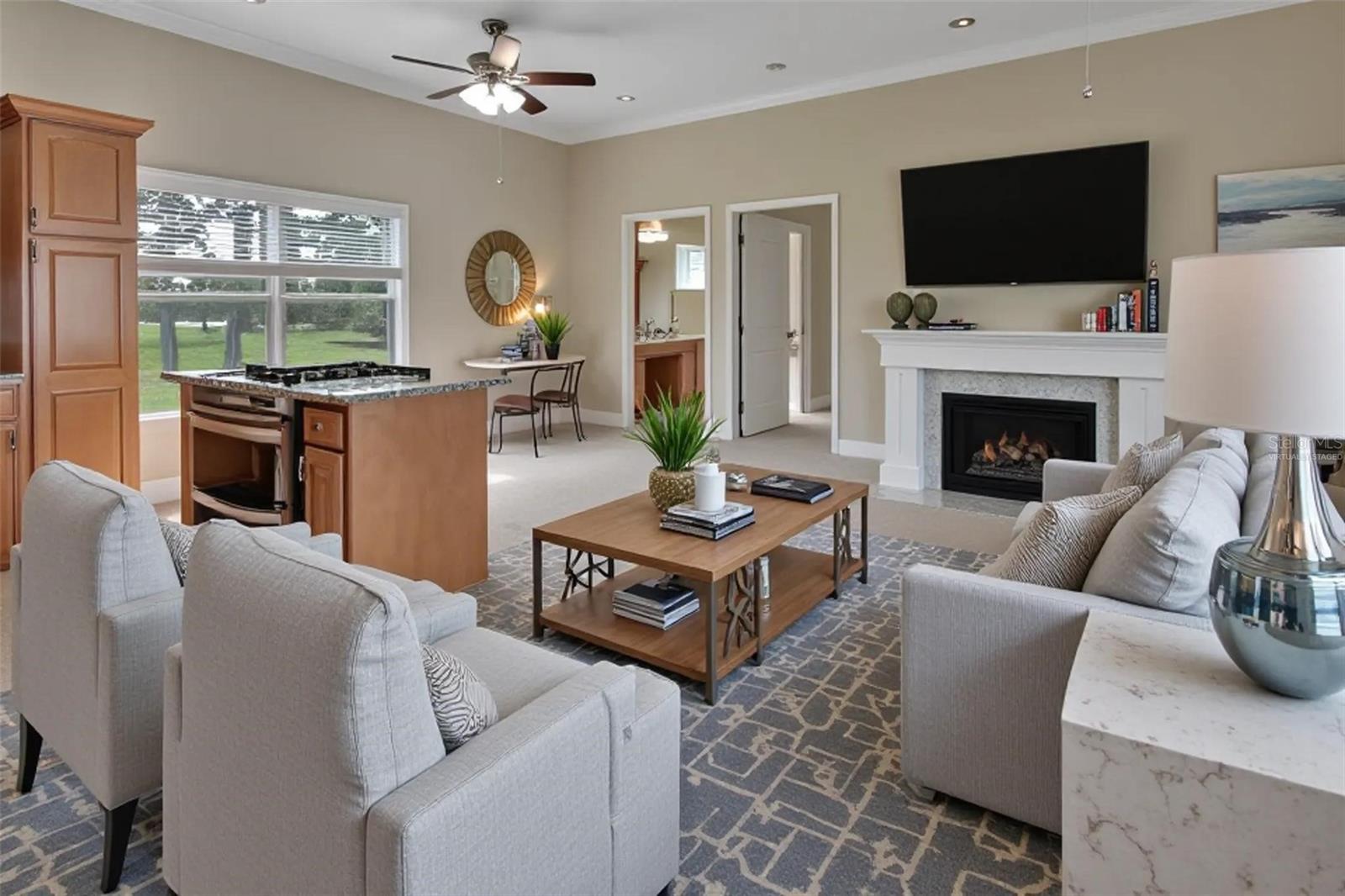 Virtually Staged - Multi-gen Suite Living Room & Kitchen - 2590 ERENA DR, NEW SMYRNA BEACH