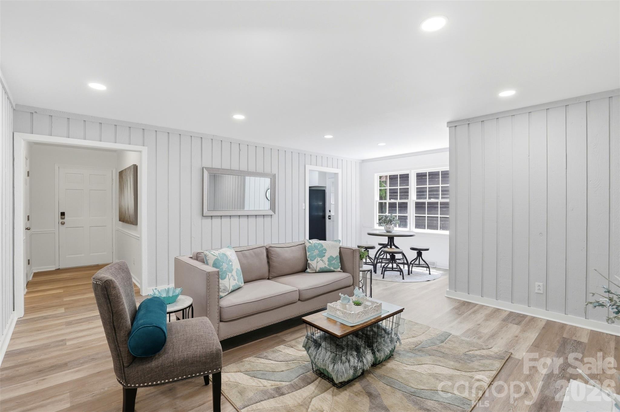 View from living room into adjoining dining space - 9624 Central Drive, Mint Hill