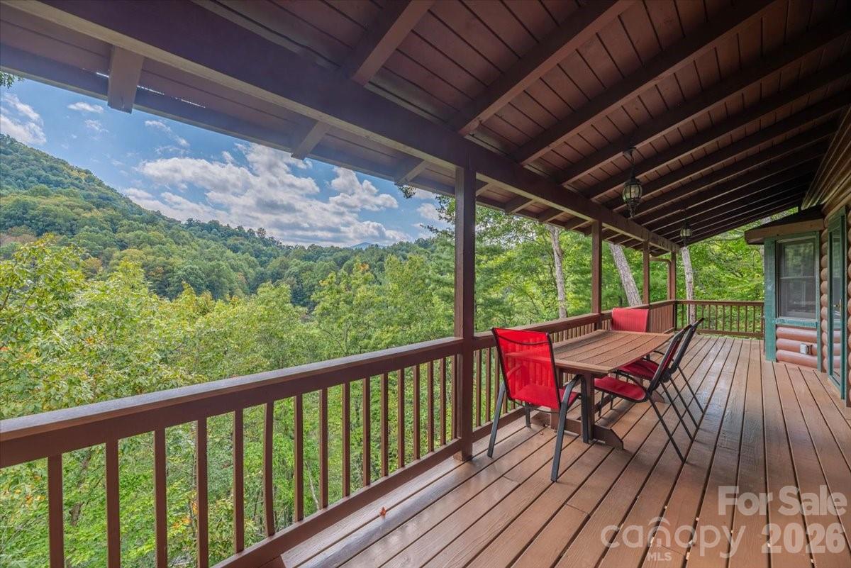 Views - expansive back deck. - 235 Timucua Trail, Waynesville
