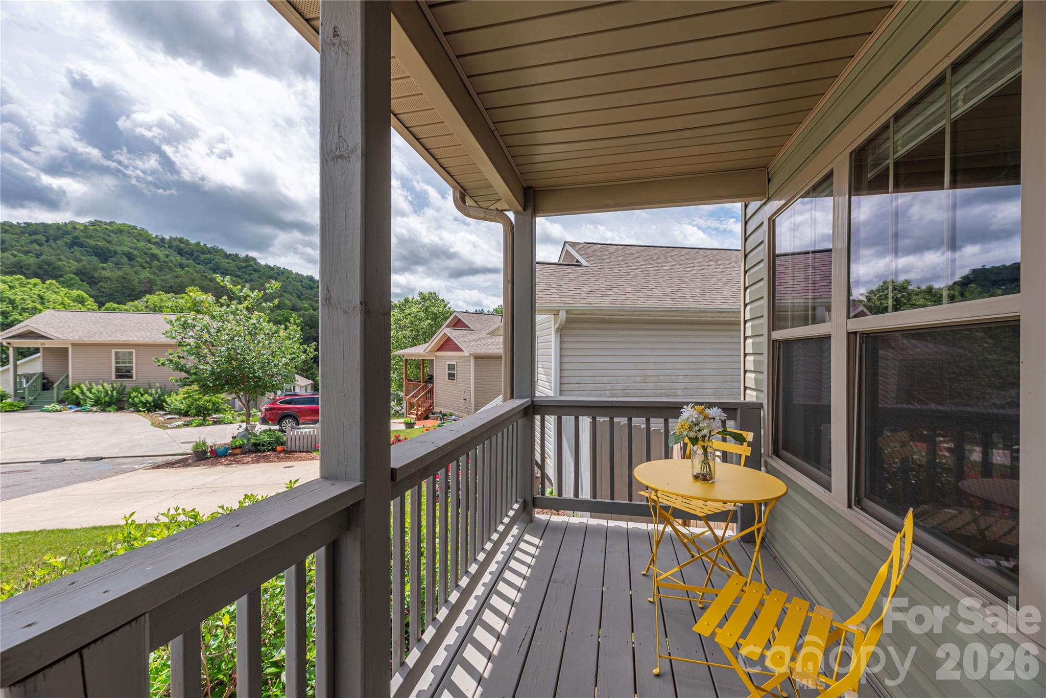 Large covered front porch w near Mountain Views - 5 Declan Drive, Weaverville