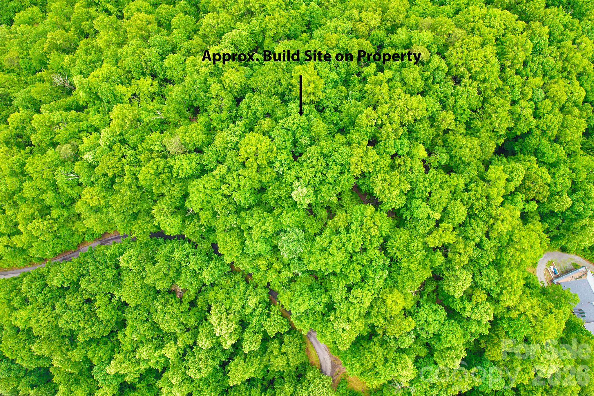 Aerial shot of build site - 215 Laurel Mountain Trail, Black Mountain