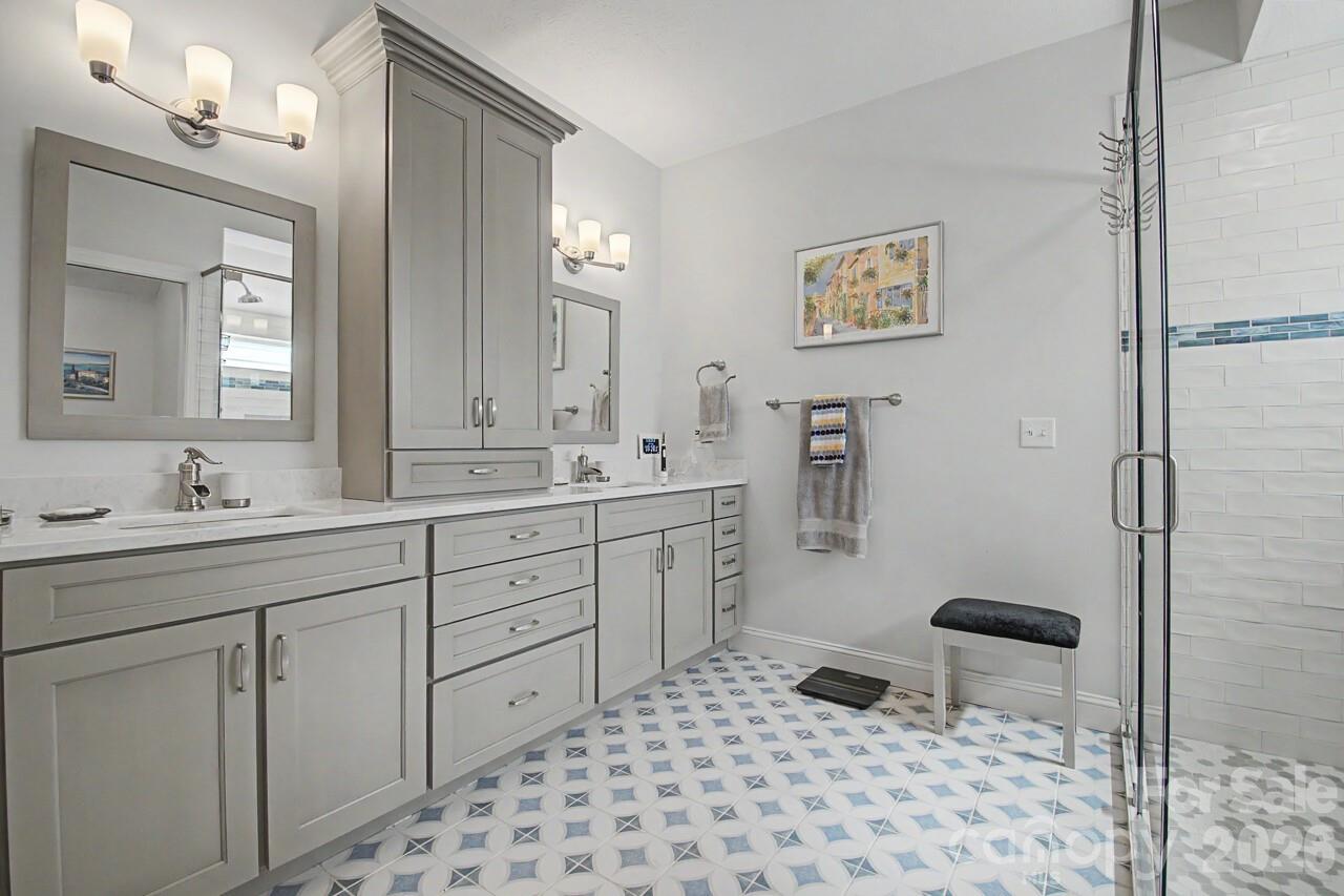 Renovated Primary Bathroom - 606 Carriage Commons Drive, Hendersonville