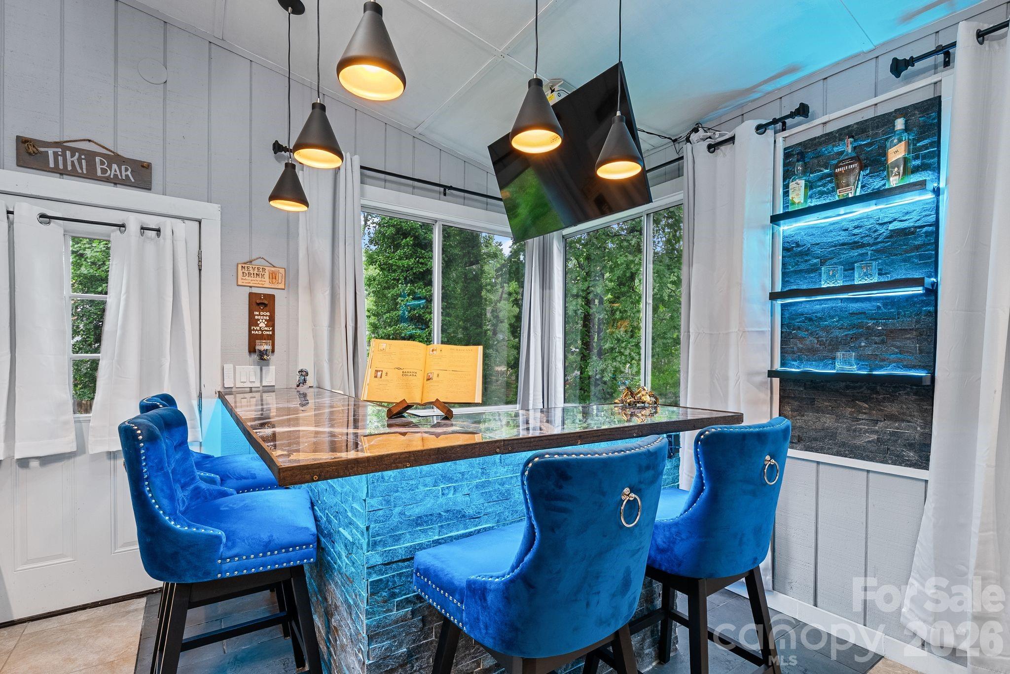 The gathering space your friends will remember - this custom bar is so charming. - 4 Beechwood Lakes Drive, Hendersonville