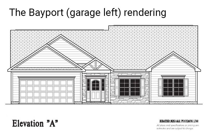Rendering of Bayport, which will be garage left on this lot - 130 Windstone Crossing Trail, Troutman