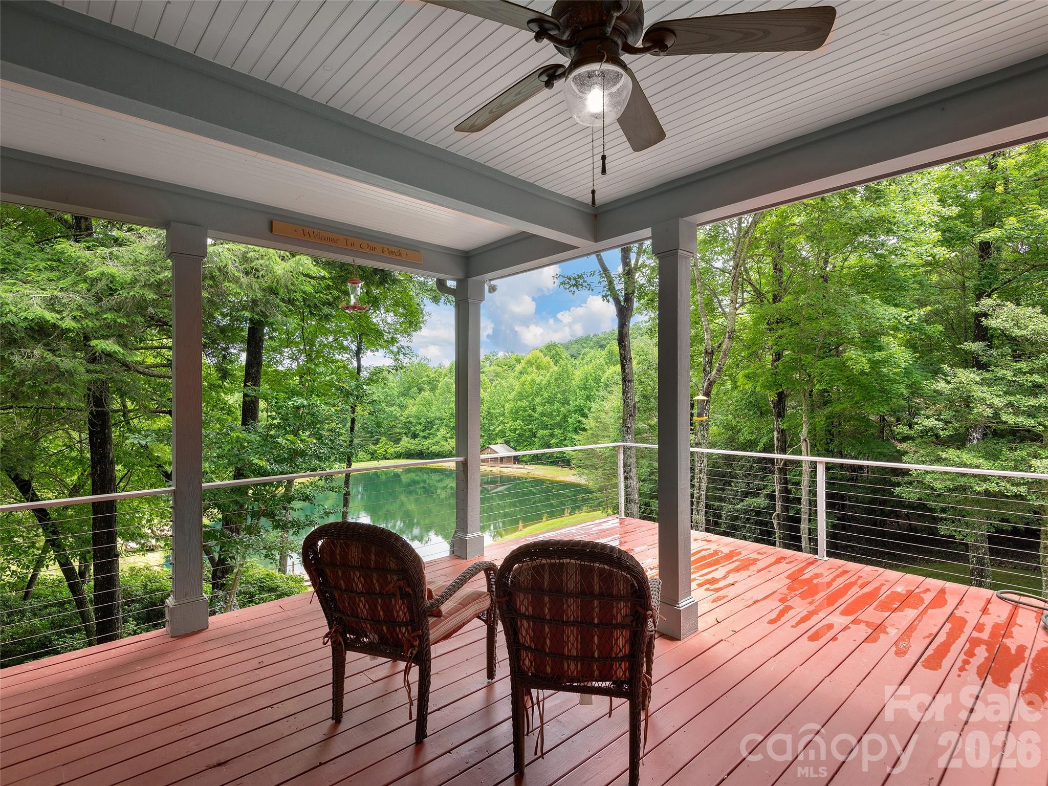 Deck overlooking community fishing pond - 48 Smokemont Drive, Arden
