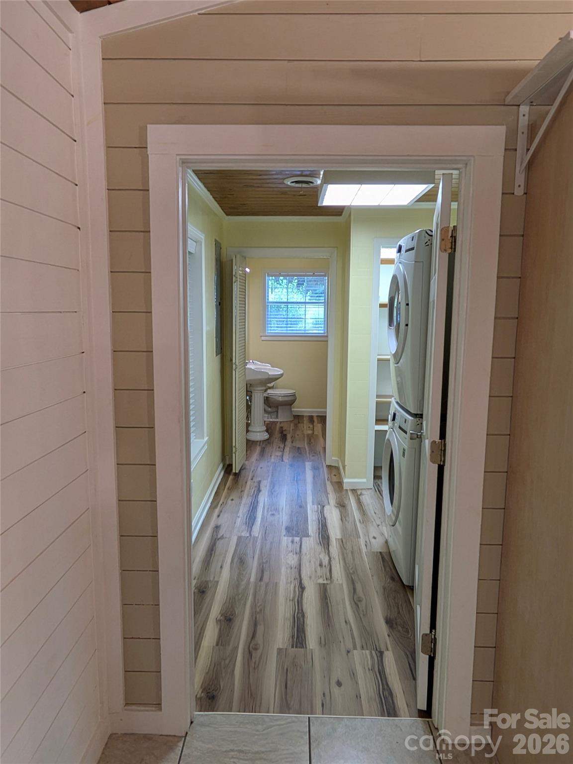 Large laundry room with closet and stackable washer & dryer, yes they are included! - 59 Ck Cabin Drive, Hot Springs