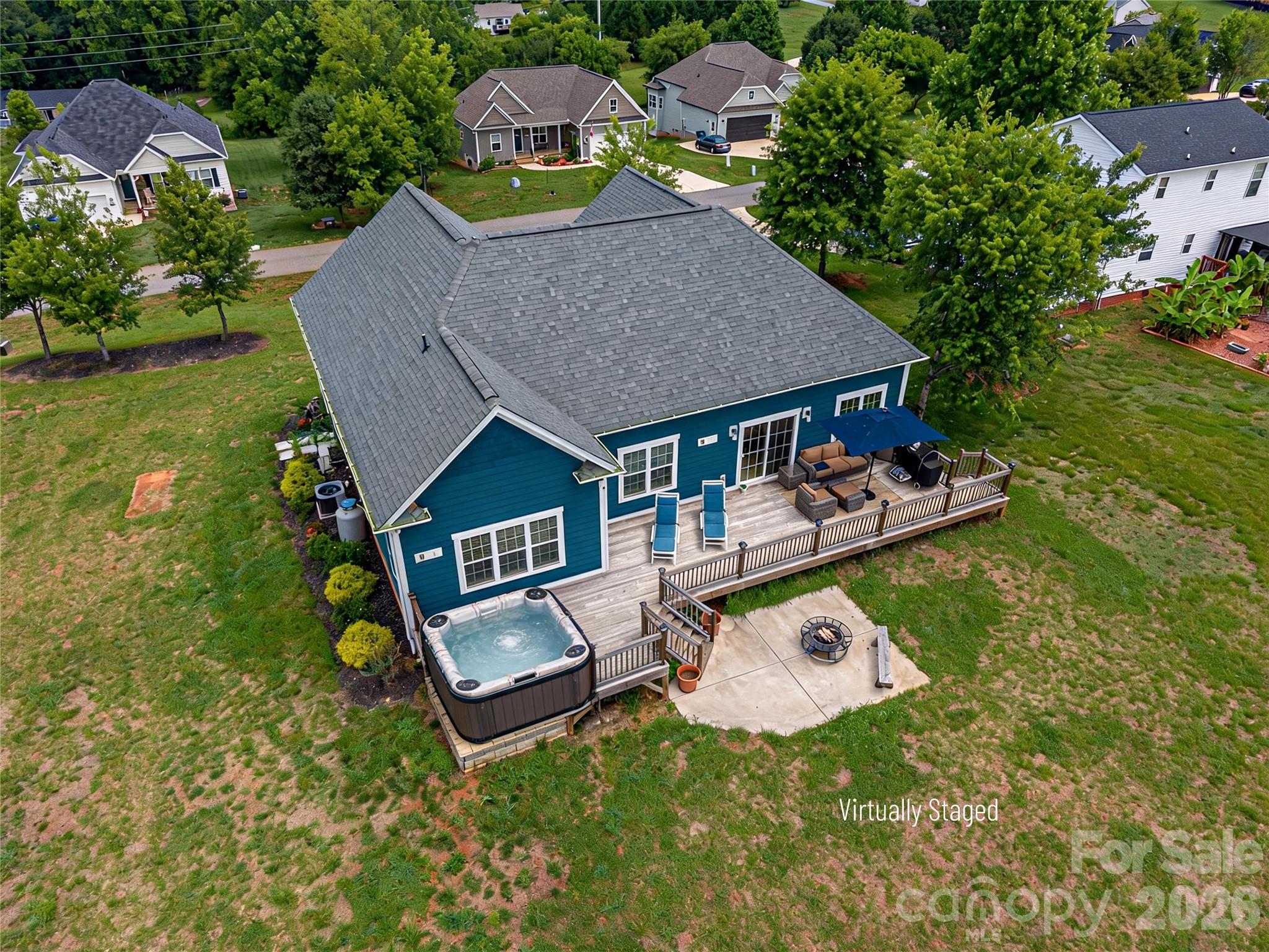 Ariel view with future hot tub in place - 2725 Eagle Drive, Lincolnton