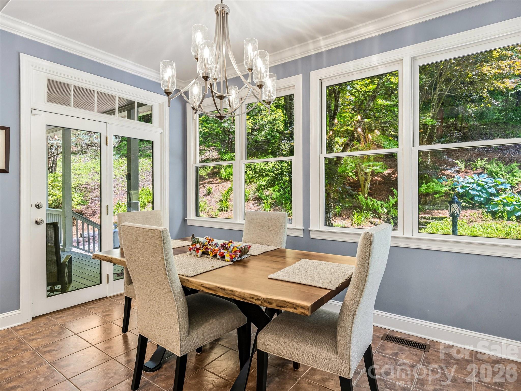 Dinning area open to kitchen - 243 Poplar Lane, Pisgah Forest
