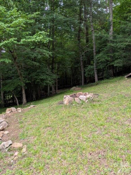 Firepit next to wooded portion of lot - 59 Ck Cabin Drive, Hot Springs