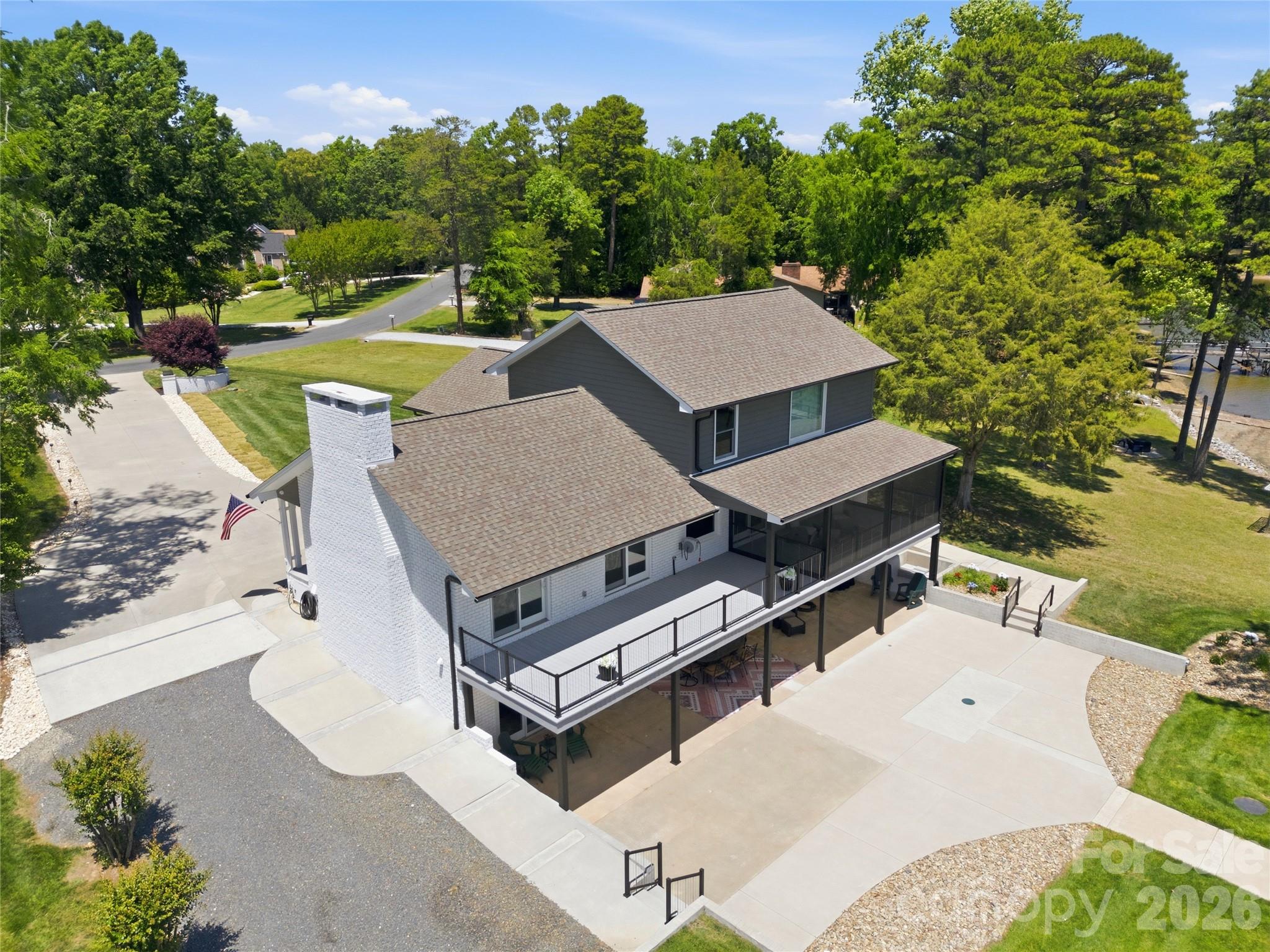 Aerial view from lakeside - 420 Skysail Road, Salisbury