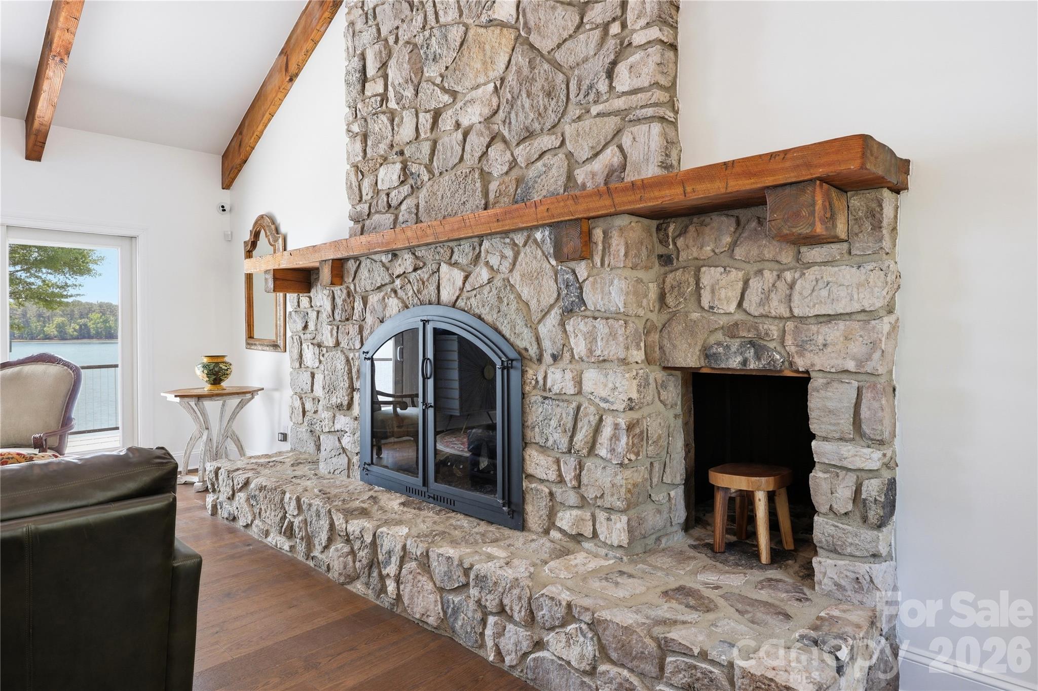 Stone fireplace - 420 Skysail Road, Salisbury