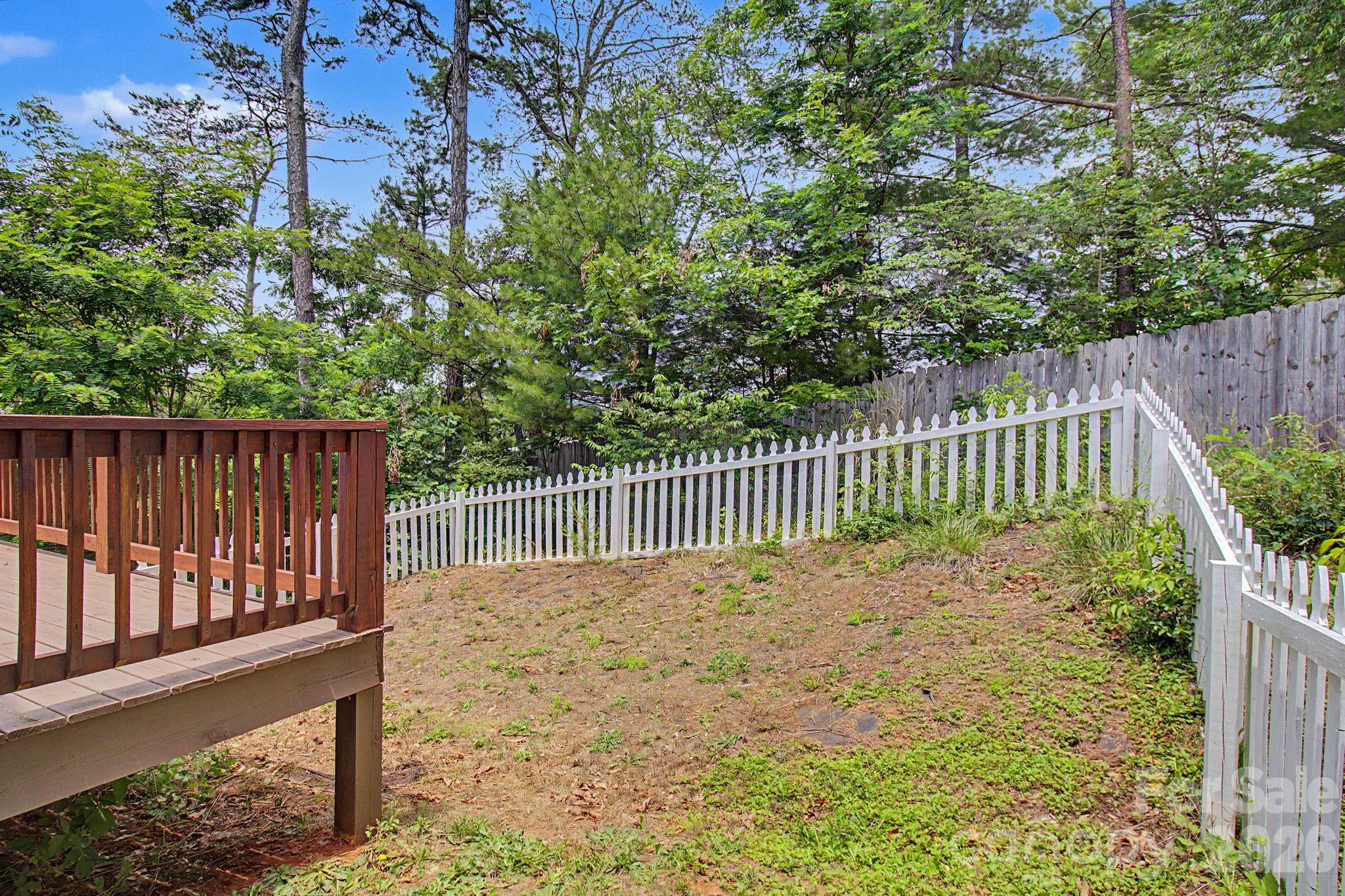 Fenced in backyard. - 31 Yarrow Meadow Road, Weaverville