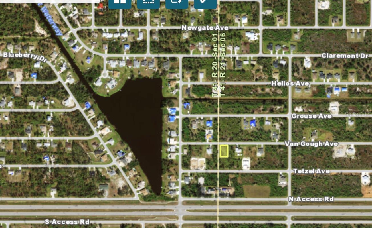 Yellow box is Property - Zoomed out - PORT CHARLOTTE SEC 072, PORT CHARLOTTE