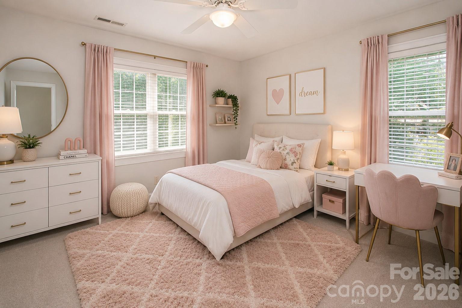 Bedroom # 2 has large windows - 1015 Estate Lane, Matthews