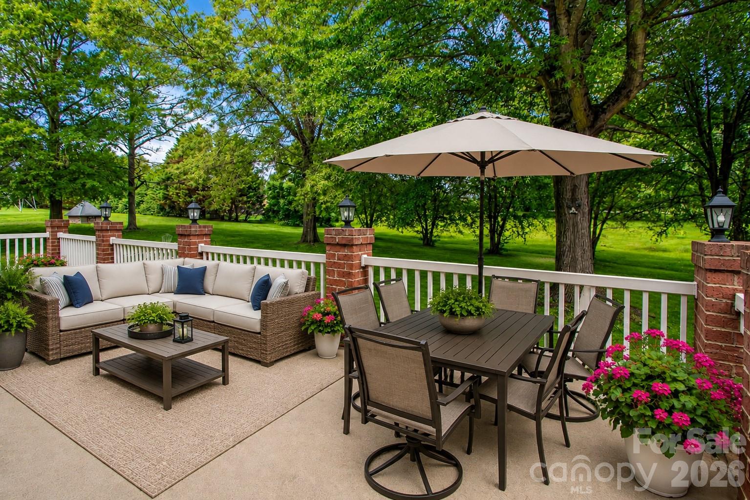 Large back patio perfect for entertaining. - 1015 Estate Lane, Matthews