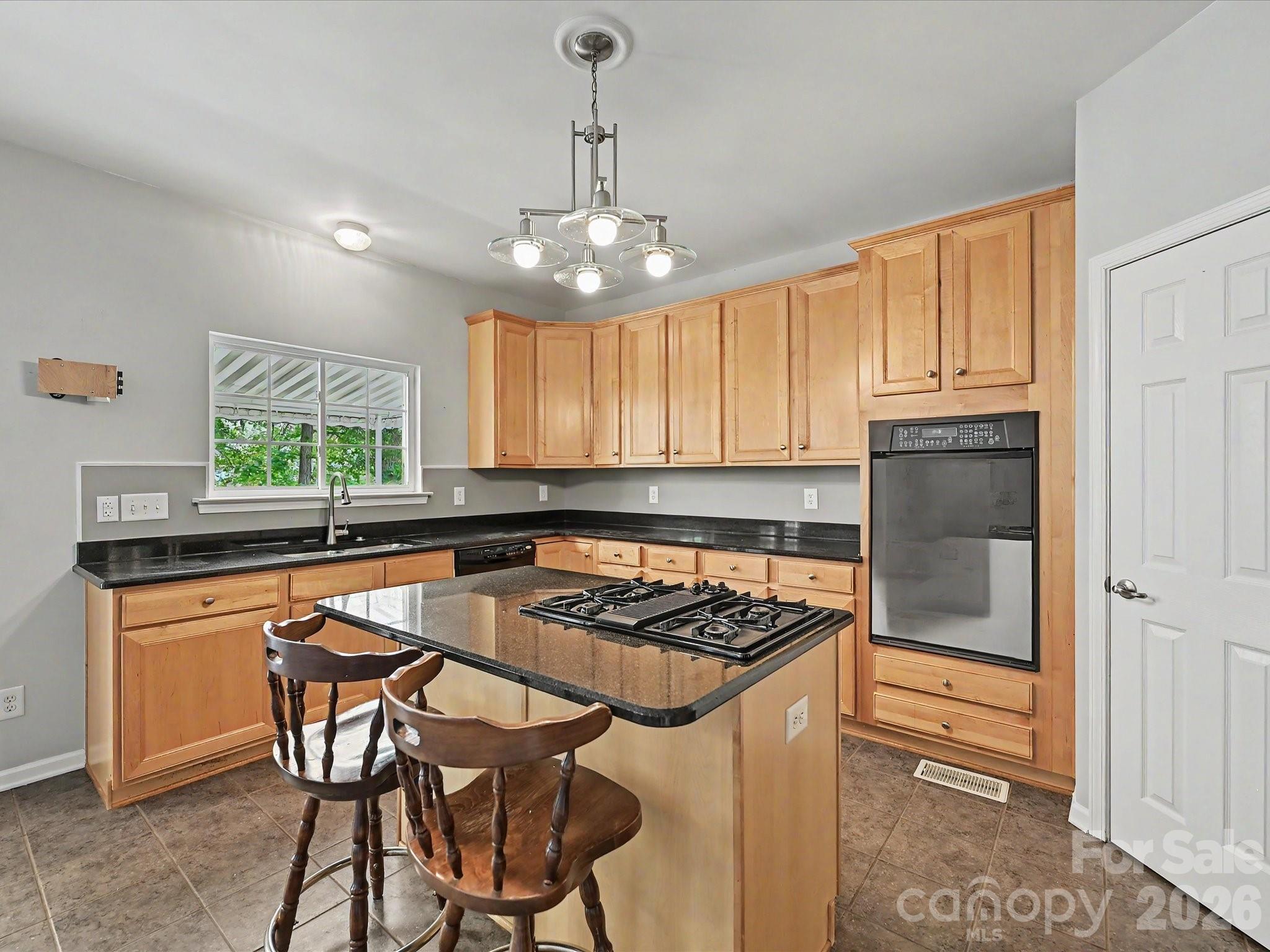 Kitchen with granite counters and island - 152 Lighthouse Road, Mount Holly