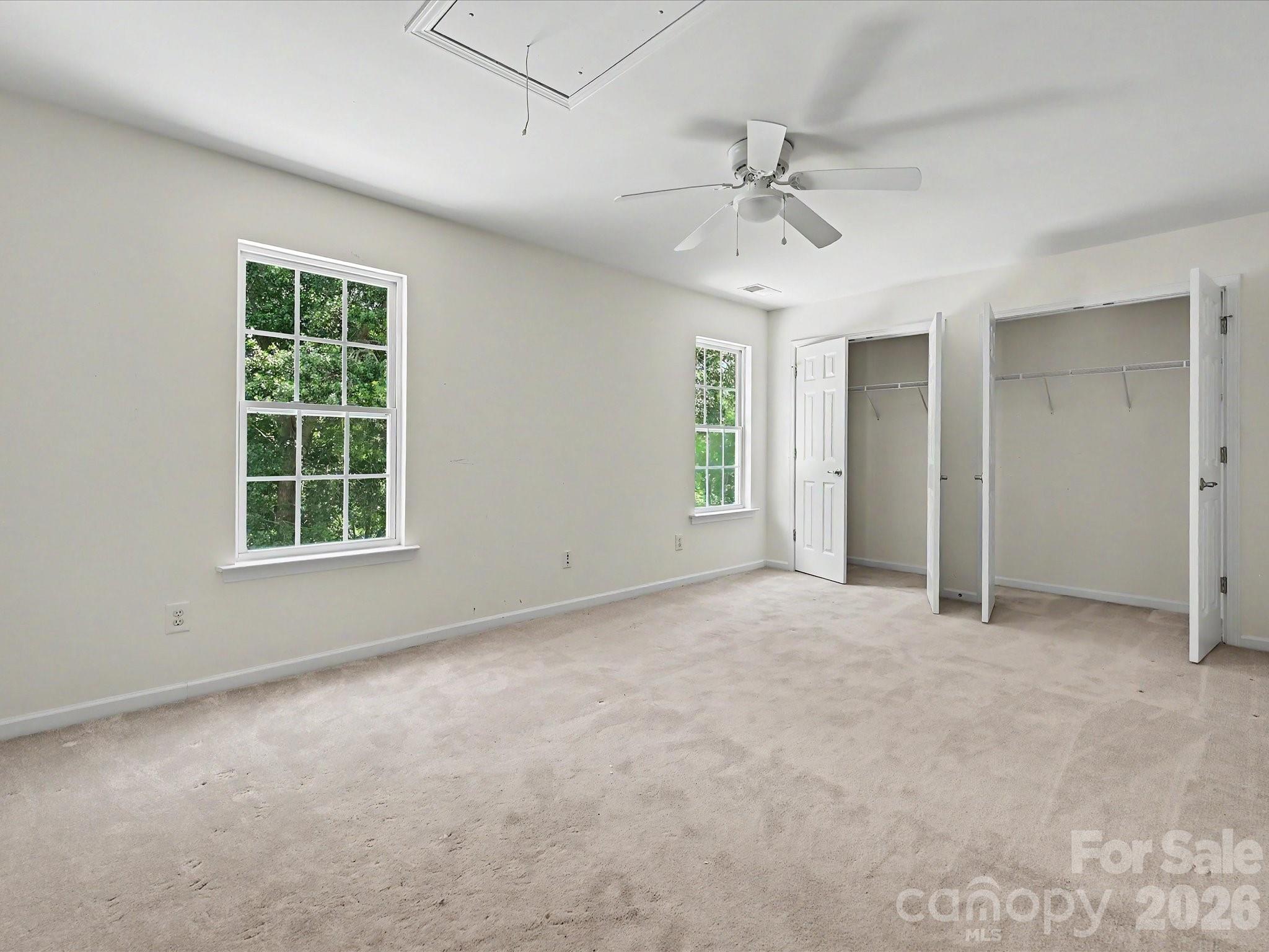 Bedroom 4 with ceiling fan, large closet, river views - 152 Lighthouse Road, Mount Holly