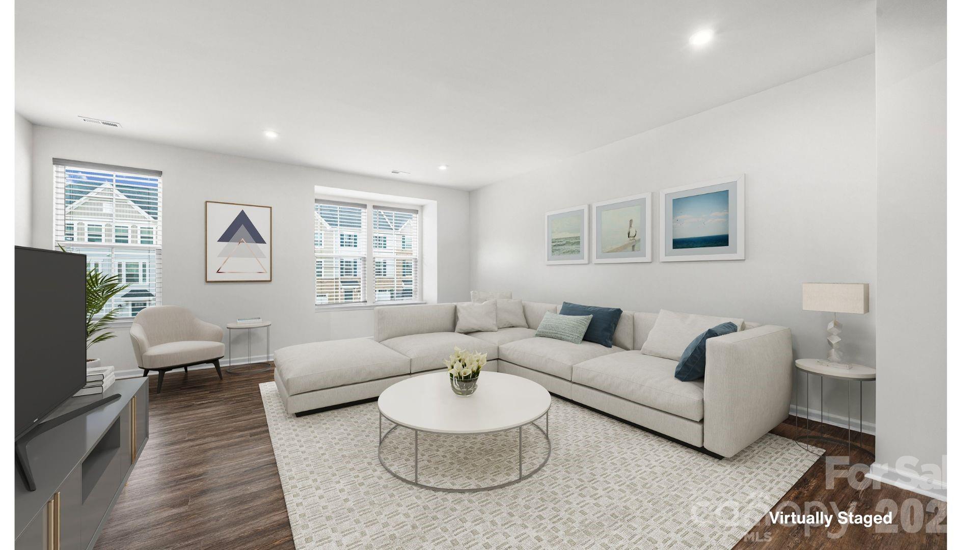 virtually staged living room - 2605 Grantham Place Drive, Fort Mill