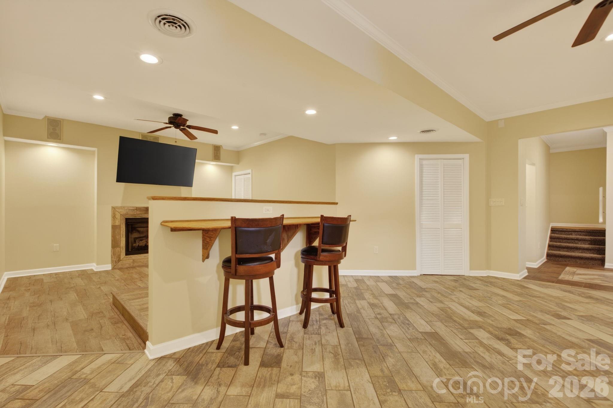 Bar area of lower level media/family room - 97 Whippoorwill Lane, Fairview