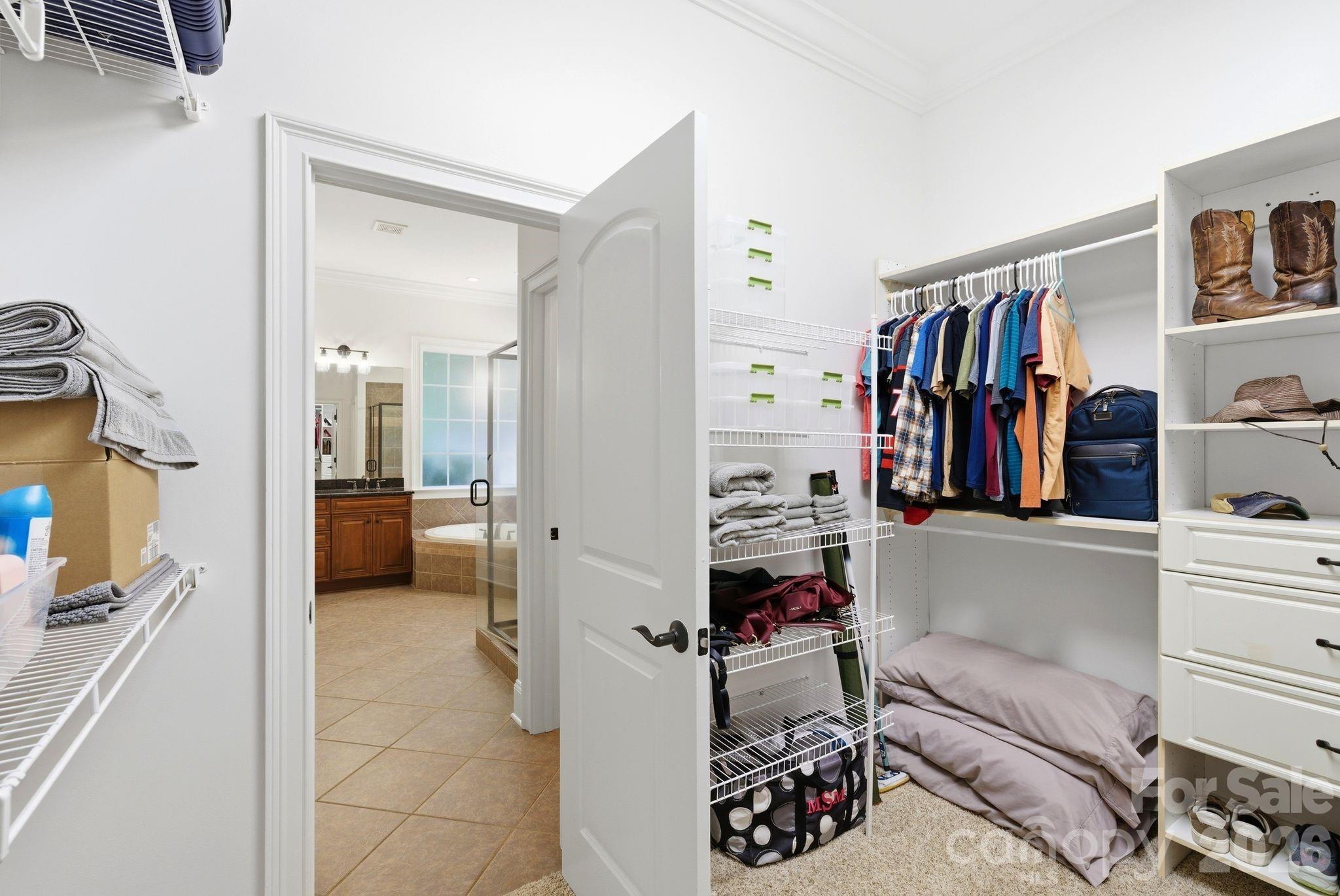 Primary Closet - 16000 Sunset Drive, Huntersville