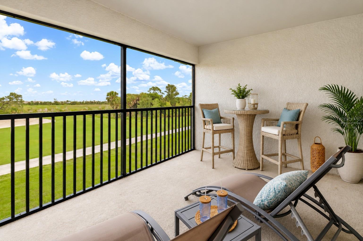 Virtually Staged Rear Lanai - 12550 GALAPAGOS CT #208, VENICE