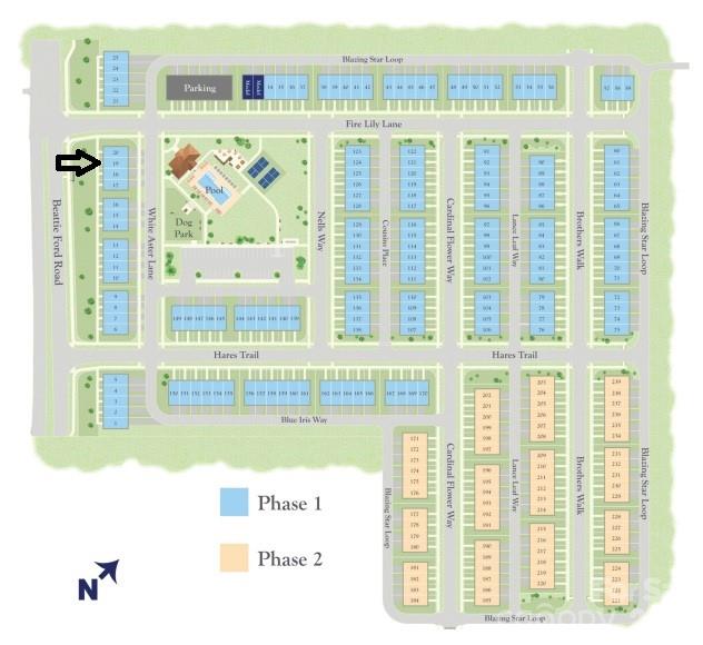 Community Map Showing Where Homesite 19 is Located - 6063 White Aster Lane, Charlotte