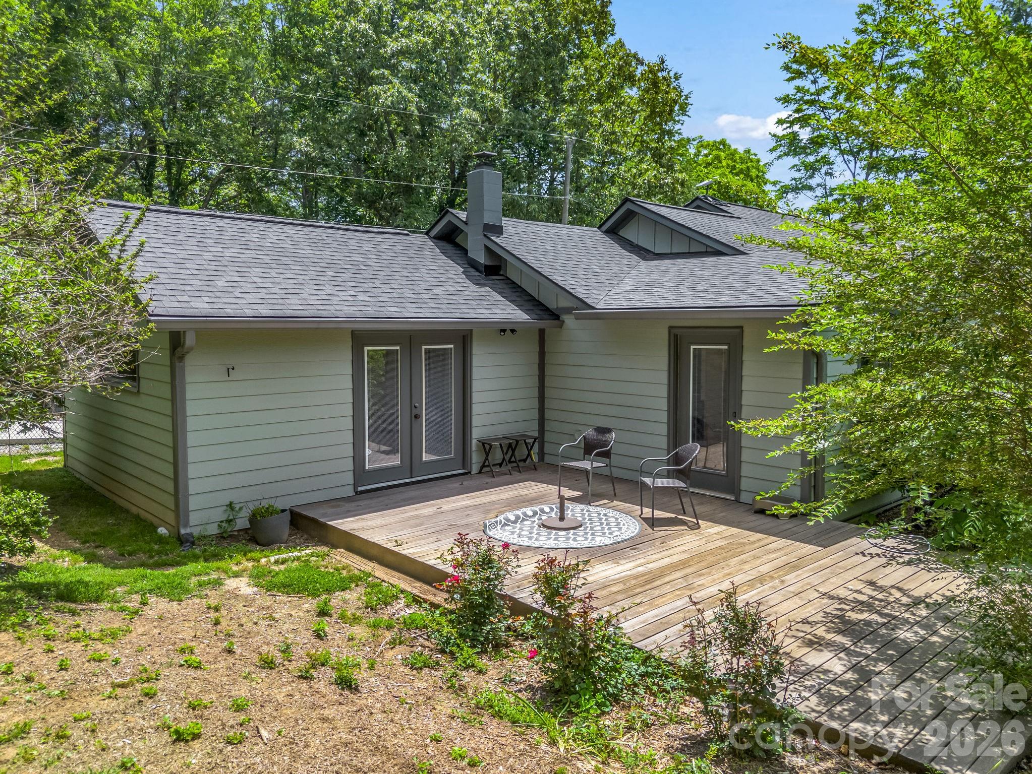 Back Patio, viewed from Potting Shed - 35 Chastain Hill Road, Mills River