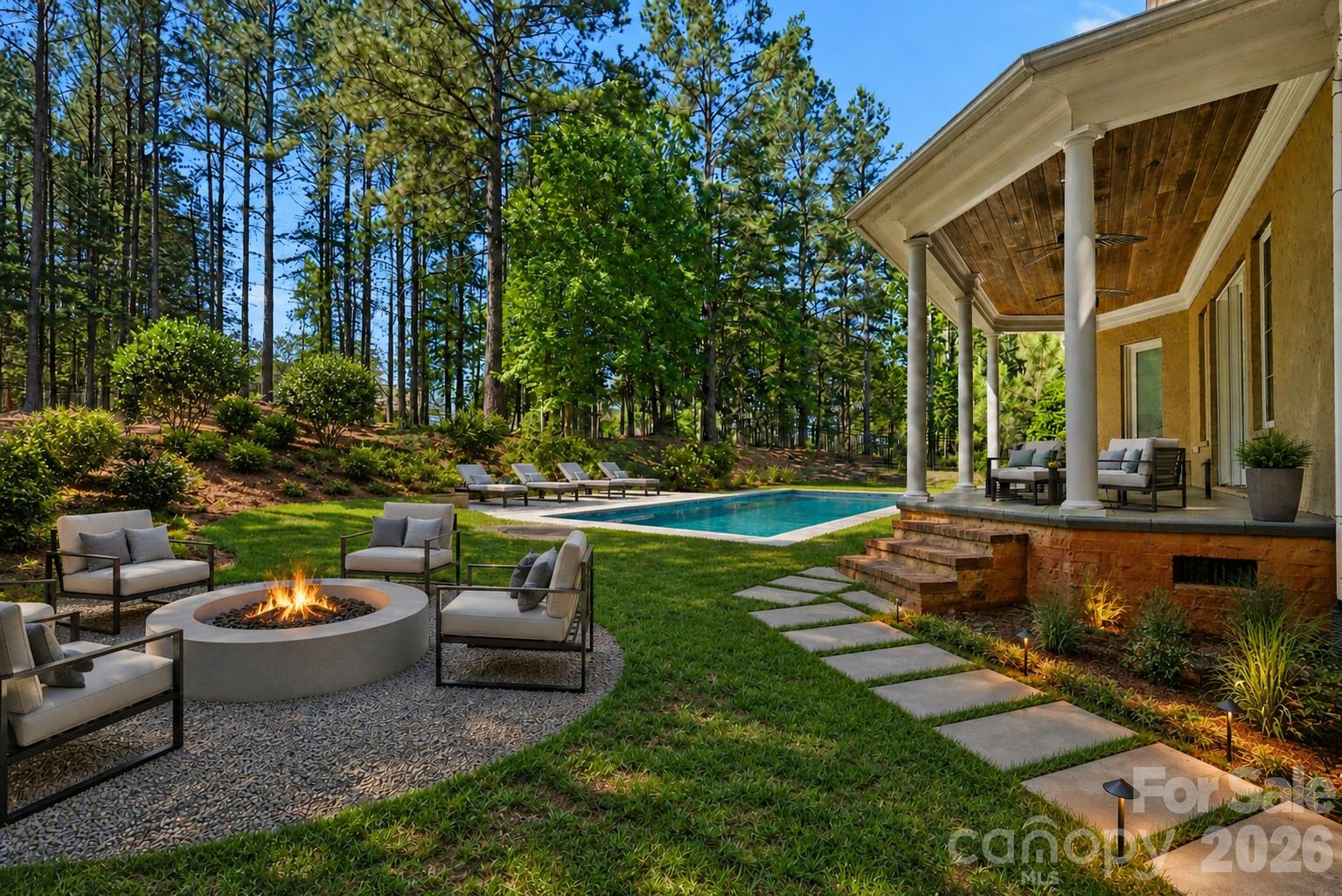 Digitally Staged - Yard perfect for pool - 5129 Watermead Lane, Belmont