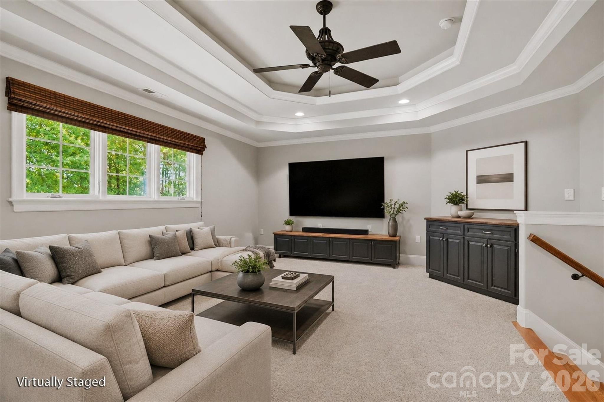 Digitally Staged Theater / Game Room - 5129 Watermead Lane, Belmont