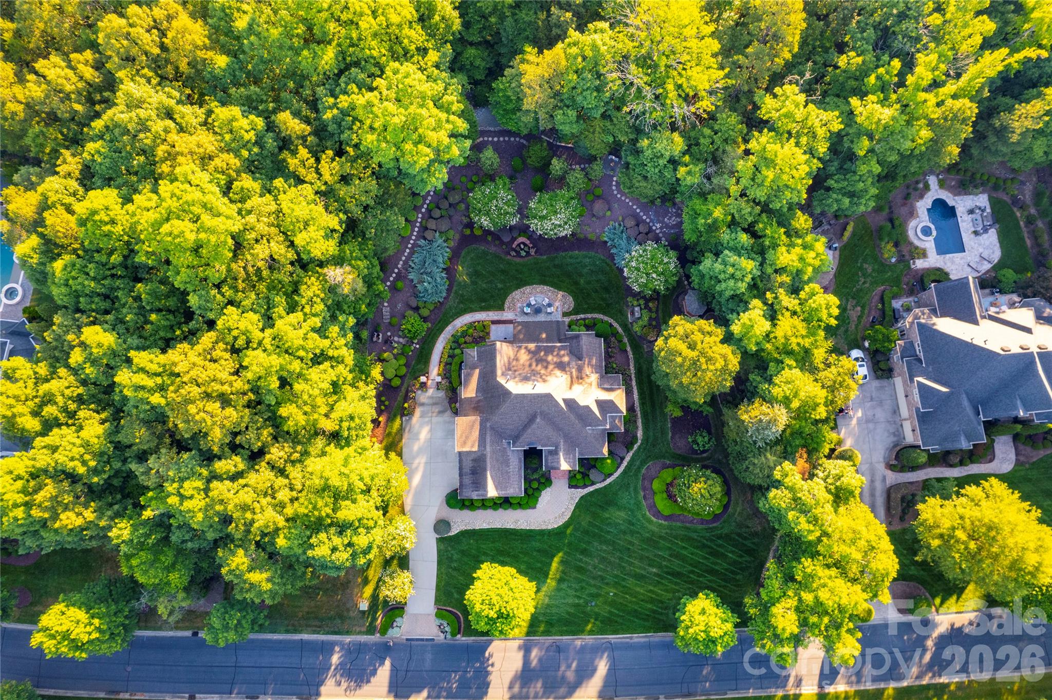 Aerial view of 1 acre property - 6005 Willowood Road, Kannapolis