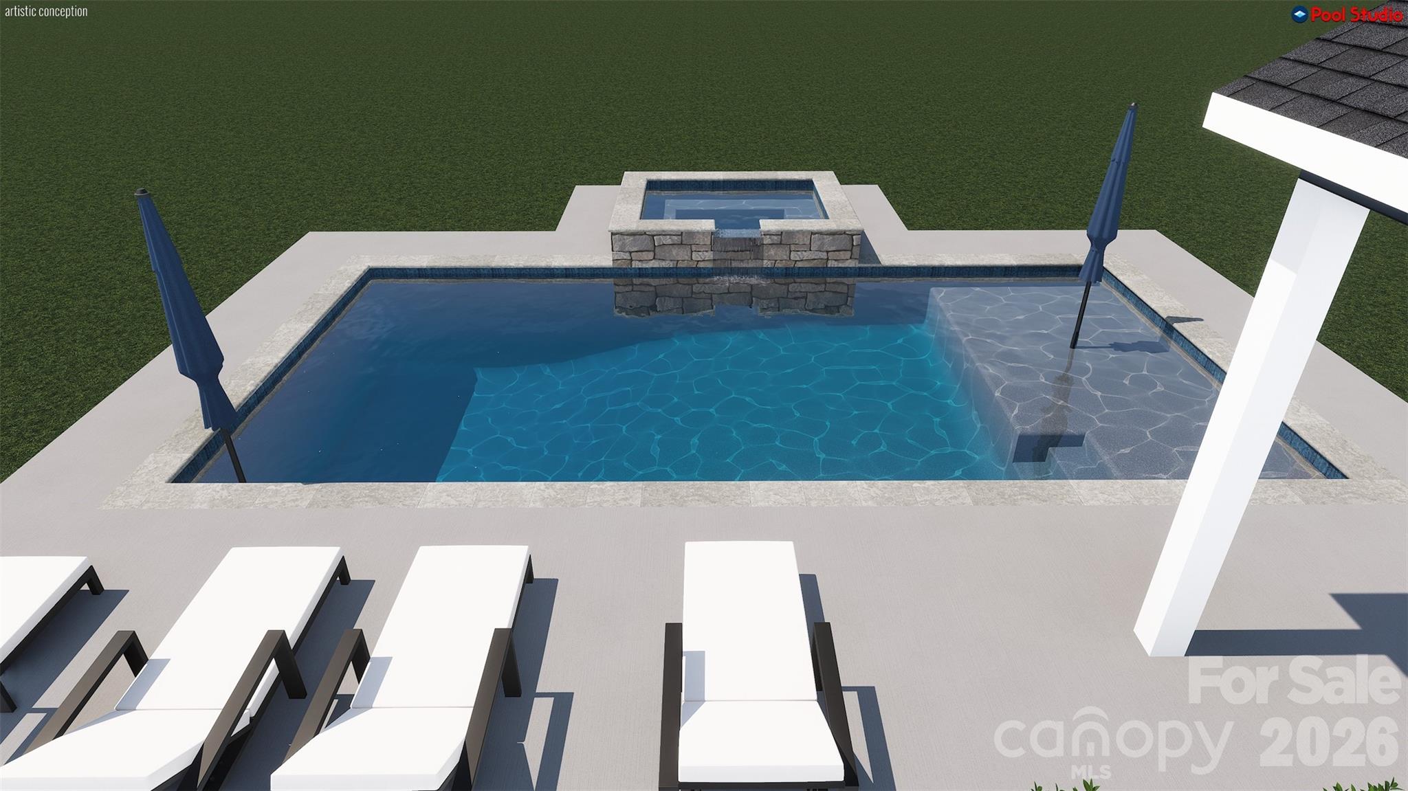 Rendering of potential pool on homesite 89 - 5080 McLaughlin Loop, Waxhaw