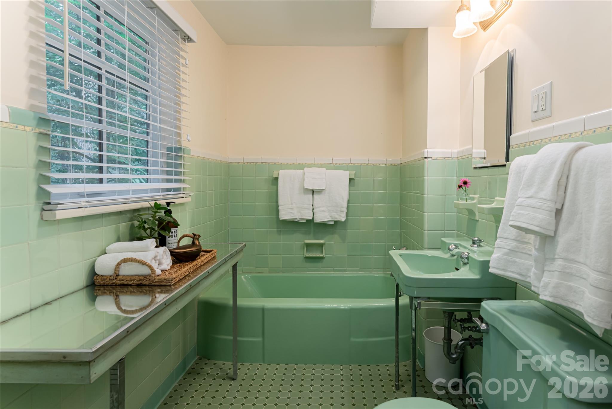 Main house lower guest suite bathroom - 711 Shawnee Trail, Asheville