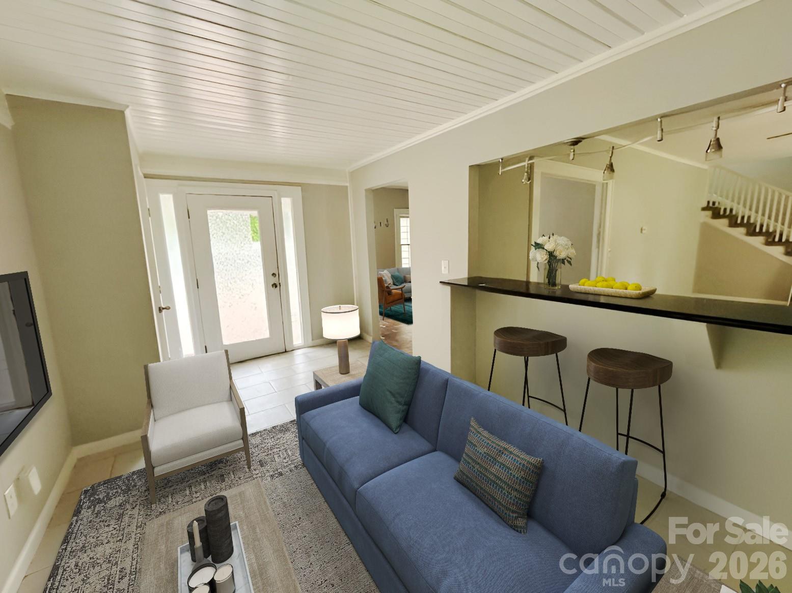 Living Room (virtually staged) - 210 Oakdale Street, Gastonia