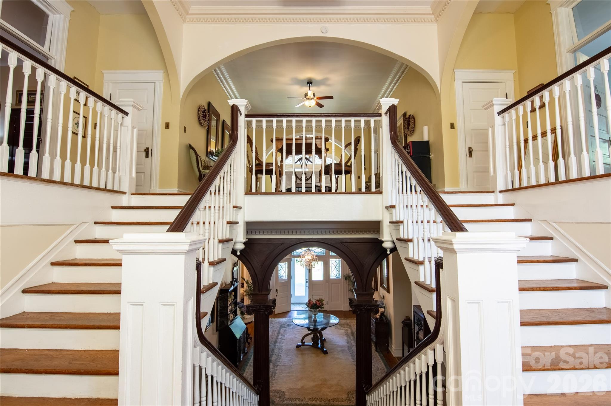 Grand entry with spectacular staircase. - 413 S Washington Street, Shelby