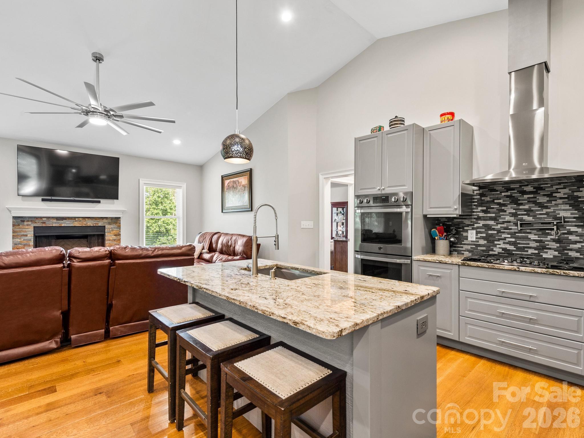 Chefs Kitchen with Island Breakfast Bar - 156 Dogwood Drive, Weaverville