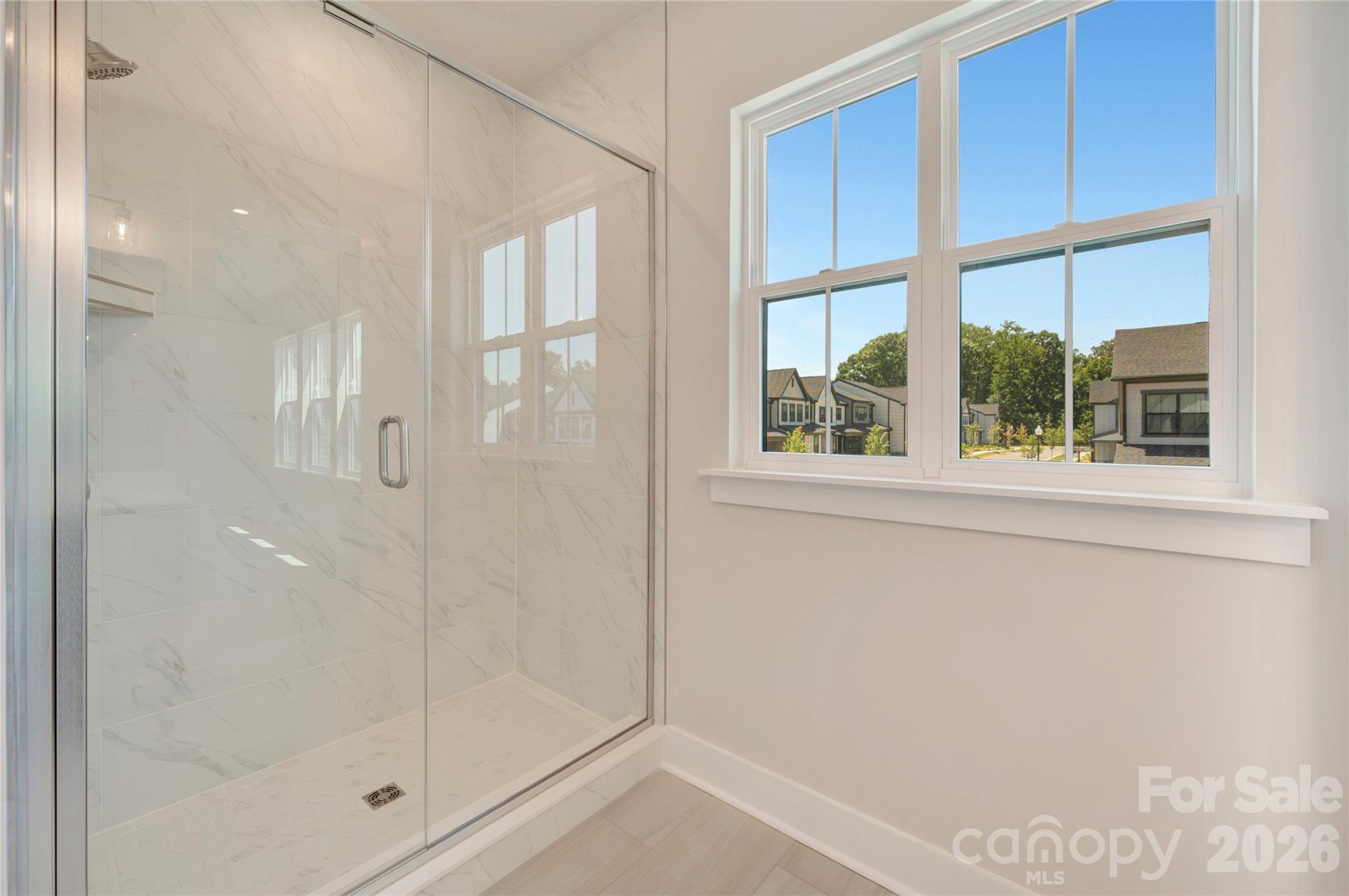 Tiled primary walk-in shower - 316 Ardmore Drive, Belmont