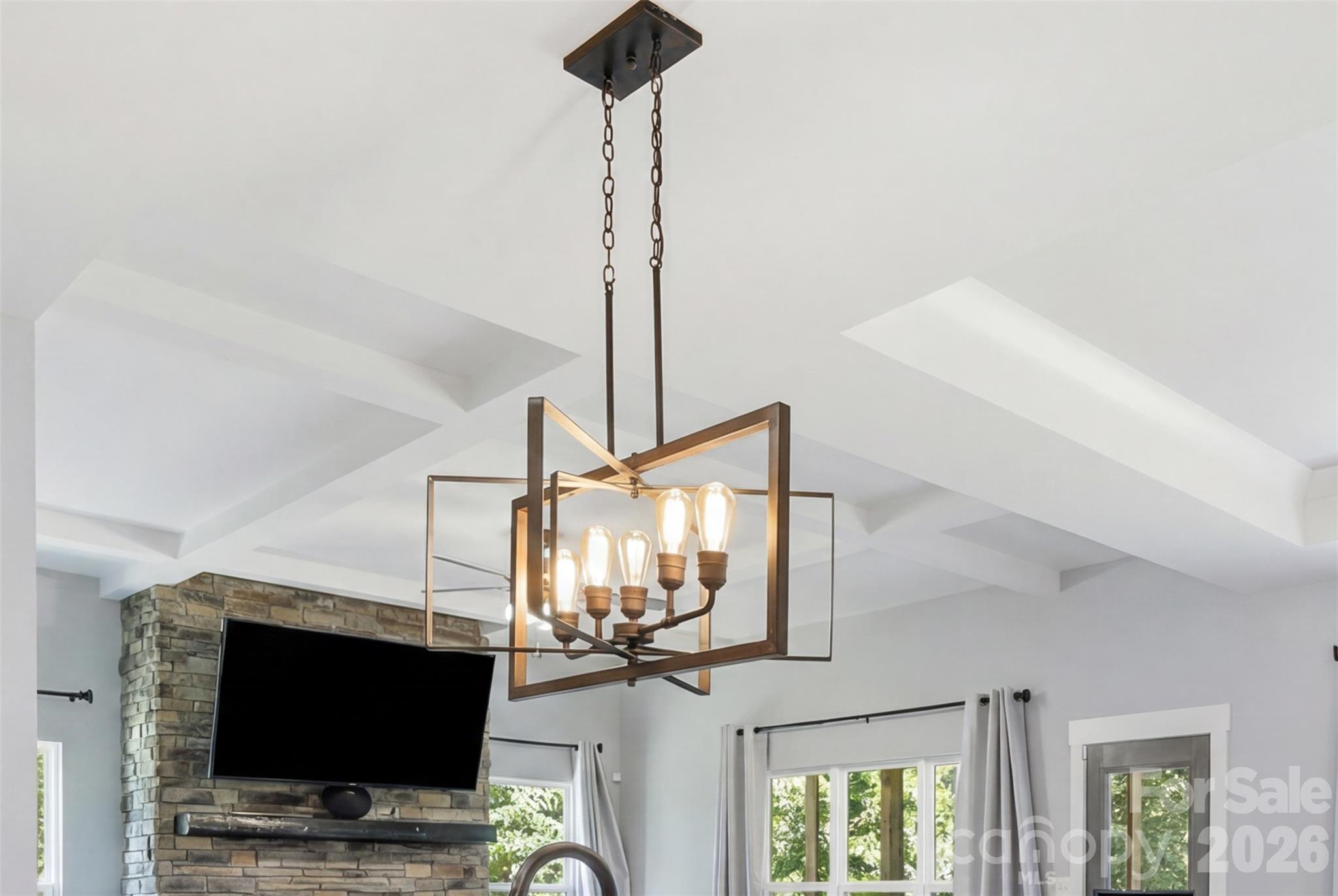 Modern Farmhouse chandelier adds detail to this home. - 1298 Cole Avenue, Rock Hill