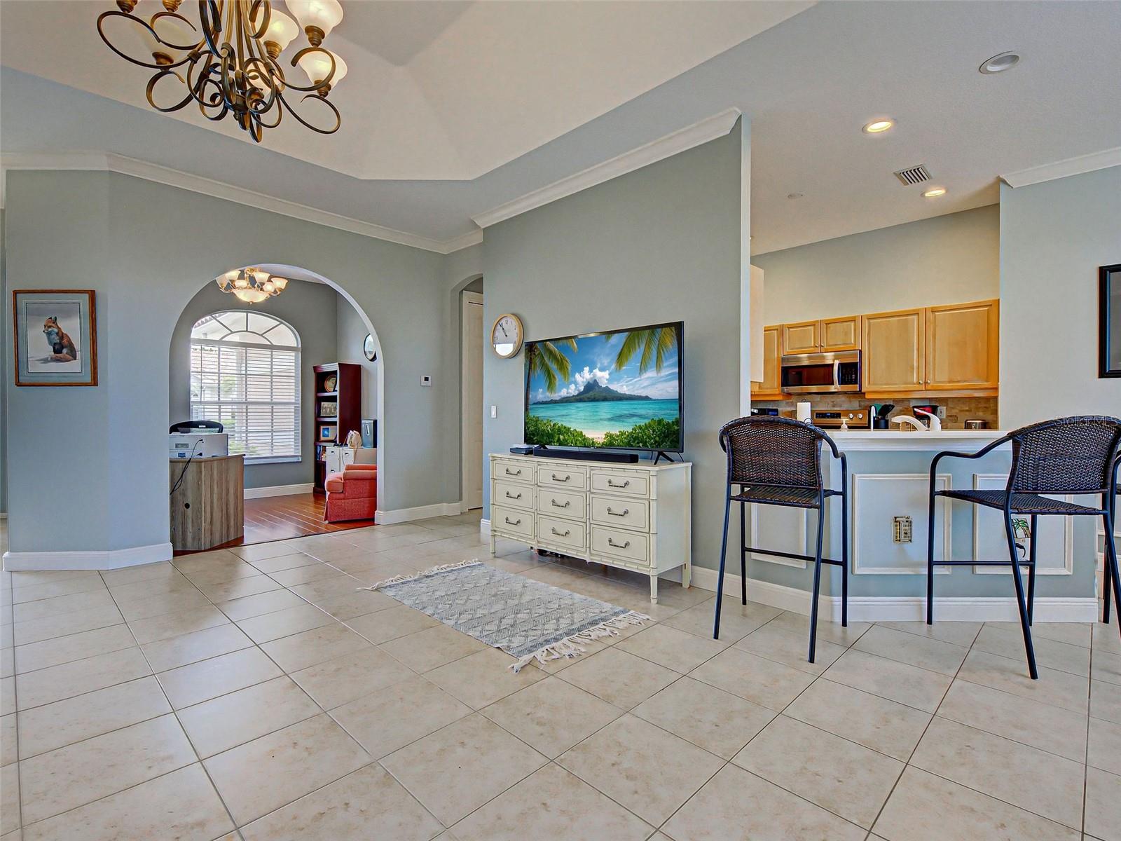 View to Office and Kitchen From Great Room - 5017 BELLA TERRA DR, VENICE