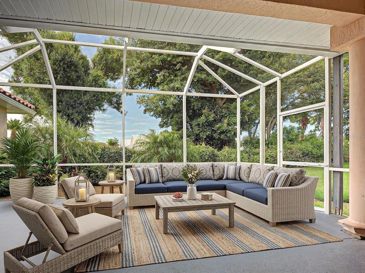 Staged Lanai is Huge with Private Views - 5017 BELLA TERRA DR, VENICE