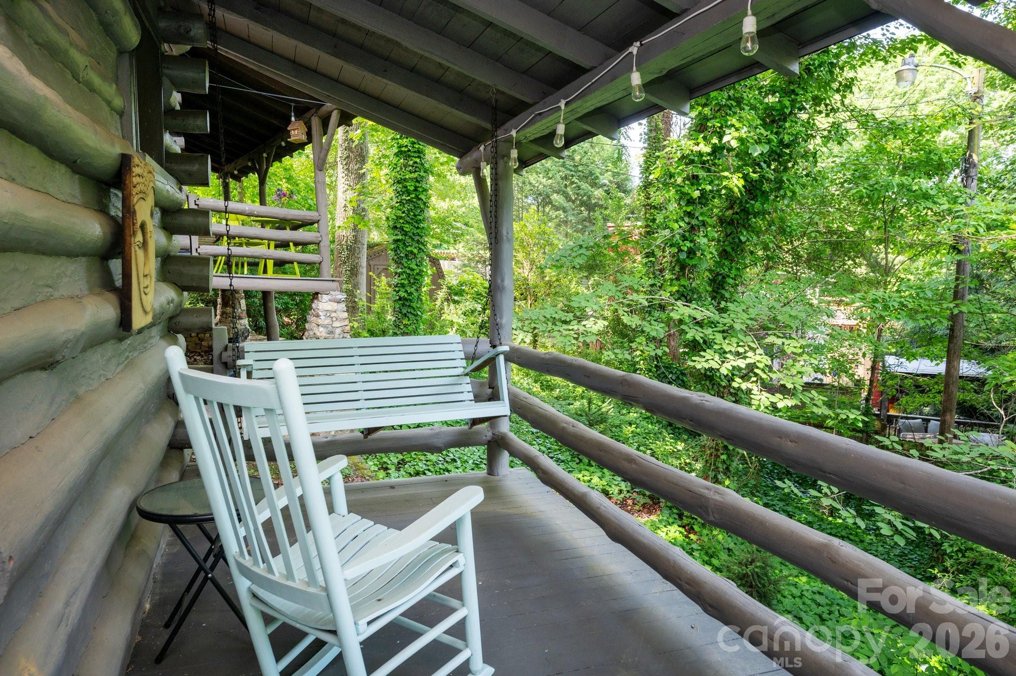 16 Cottage Dr Back Deck Surrounded by Greenery - 15 and 16 Cottage Drive, Asheville