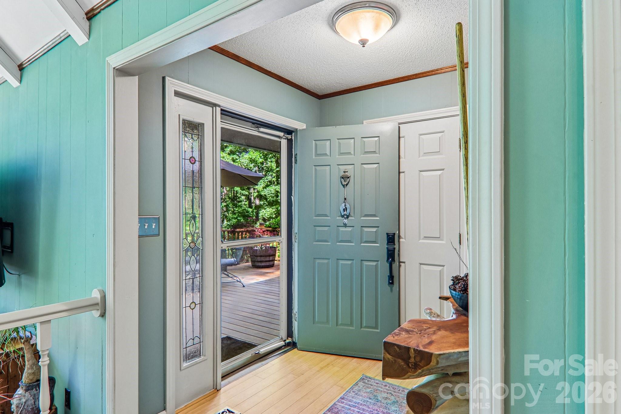 Front door entrance with coat closet to the left - 2291 Little River Road, Hendersonville