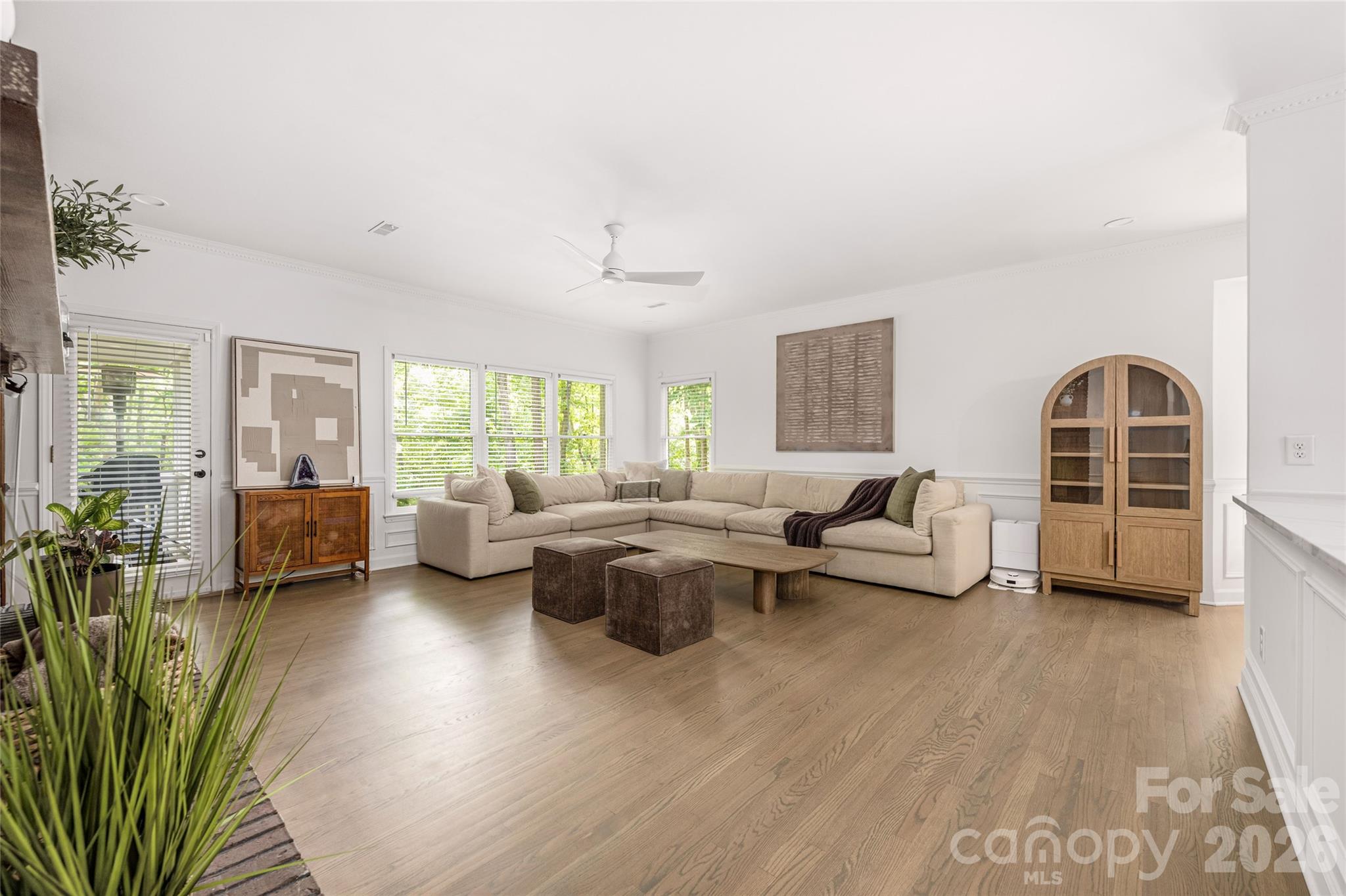 Refinished hardwood floors throughout the main level - 1800 Chestnut Lane, Matthews